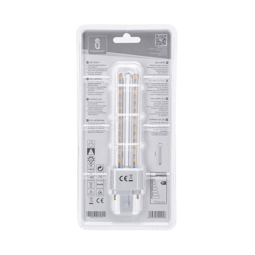 LED Pirn G24D-3/12W/230V 3000K - Aigostar