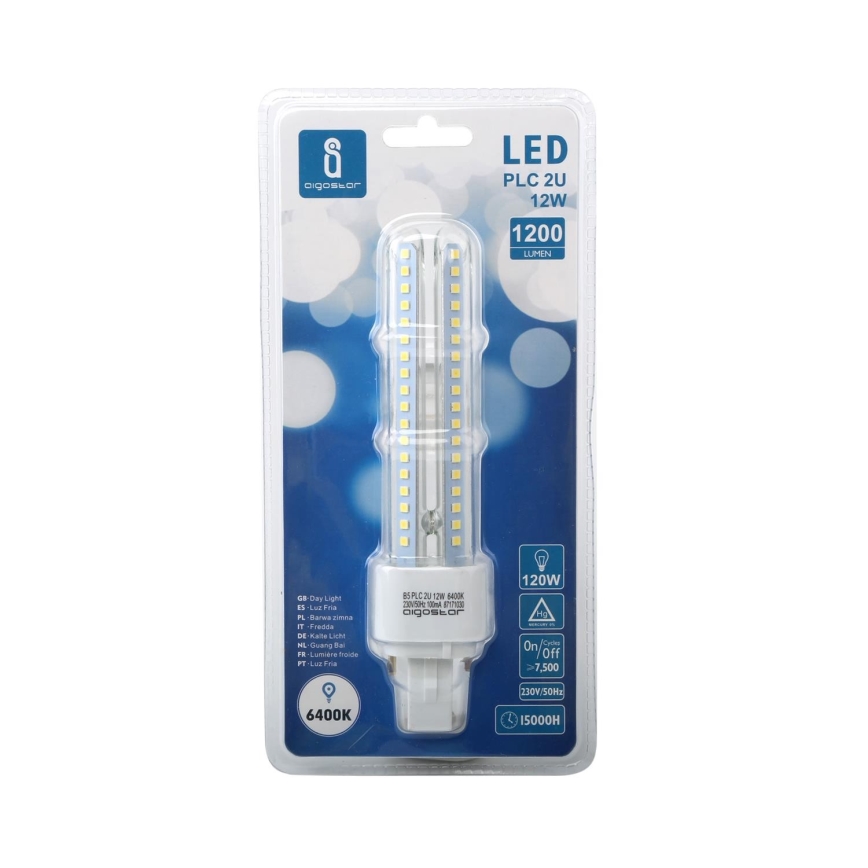 LED Pirn G24D-3/12W/230V 6500K - Aigostar