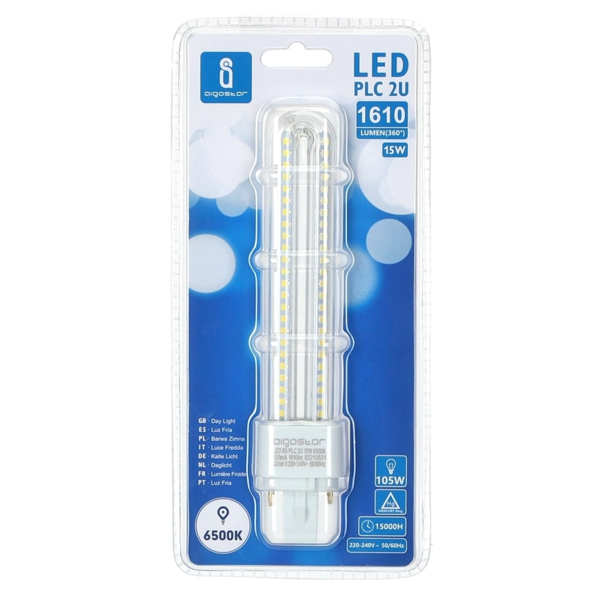LED Pirn G24D-3/15W/230V 6500K - Aigostar
