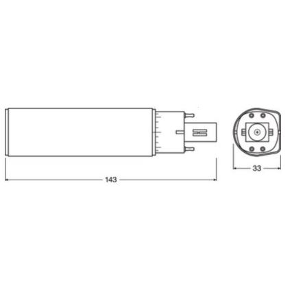 LED Pirn G24q-1/6W/230V 3000K - Osram