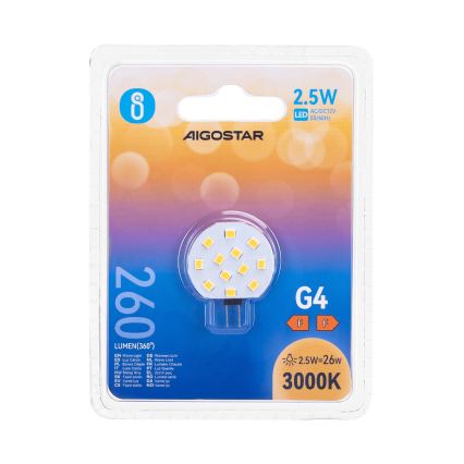 LED-pirn G4/2,5W/12V 3000K - Aigostar