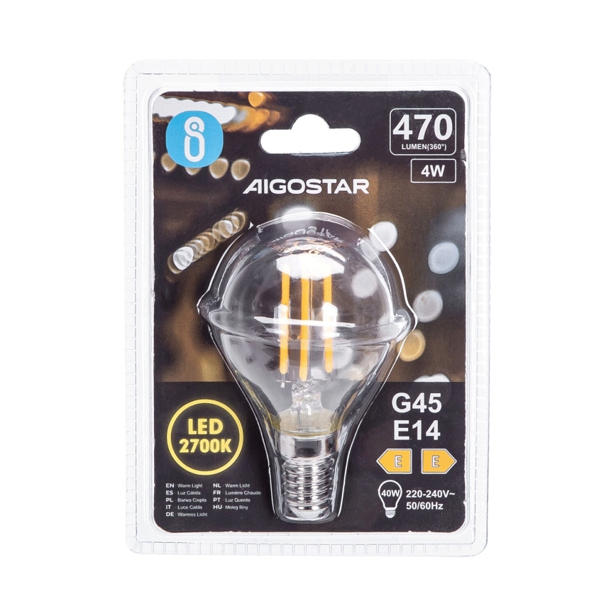 LED Pirn G45 E14/4W/230V 2700K - Aigostar