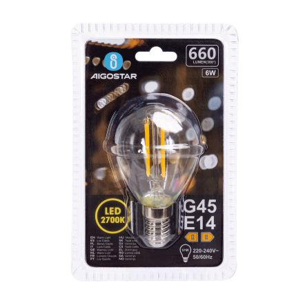 LED Pirn G45 E14/6W/230V 2700K - Aigostar
