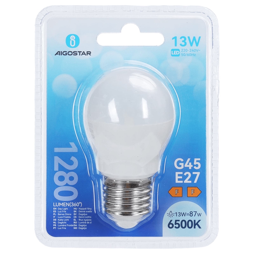 LED-pirn G45 E27/13W/230V 6500K - Aigostar