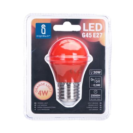 LED Pirn G45 E27/4W/230V oranž - Aigostar