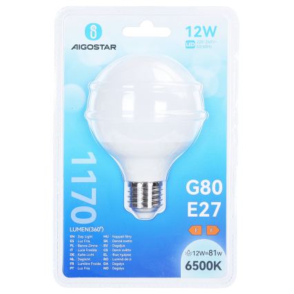 LED pirn G80 E27/12W/230V 6500K - Aigostar