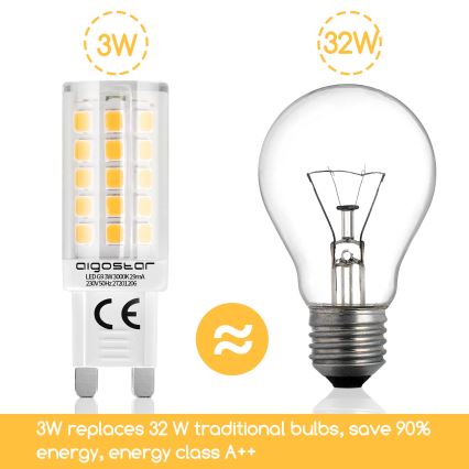 LED Pirn G9/3W/230V 3000K - Aigostar