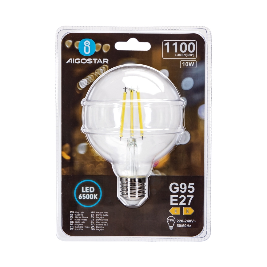 LED Pirn G95 E27/10W/230V 6500K - Aigostar