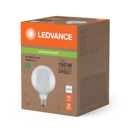 LED-pirn GLOBE CLASSIC FILAMENT G125 E27/11,6W/230V 4000K - Ledvance