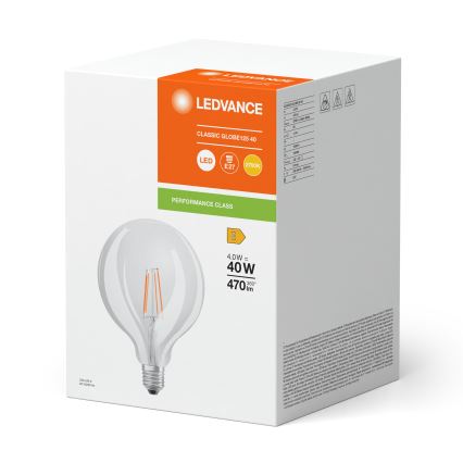LED-pirn GLOBE CLASSIC FILAMENT G125 E27/4W/230V 2700K - Ledvance