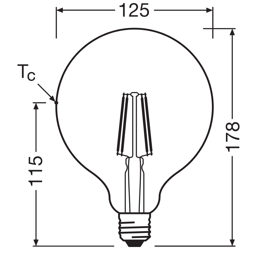 LED-pirn GLOBE CLASSIC FILAMENT G125 E27/4W/230V 2700K - Ledvance