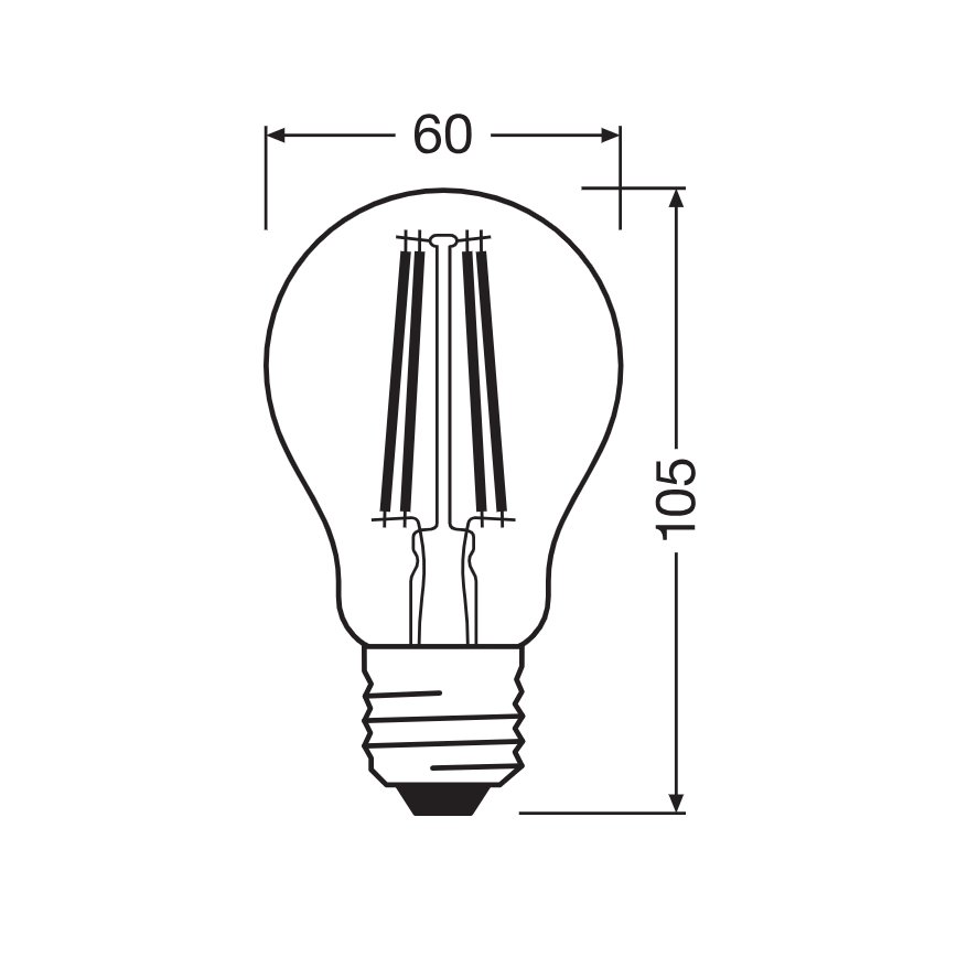 LED-pirn hämarussensoriga CLASSIC FILAMENT A60 E27/7,3W/230V 2700K - Osram