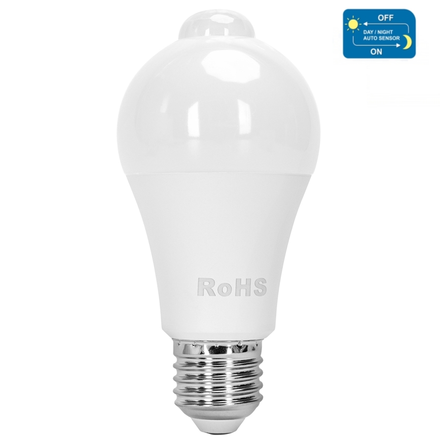 LED Pirn koos liikumis- ja hämardusanduriga A60 E27/12W/230V 3000K - Aigostar