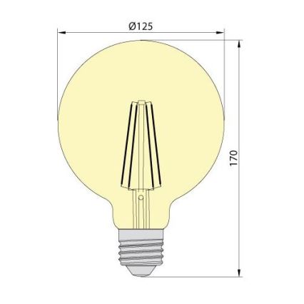 LED-pirn LEDSTAR AMBER G125 E27/8W/230V 2200K