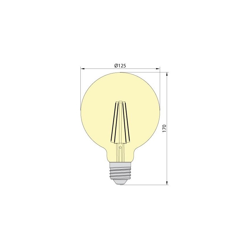 LED-pirn LEDSTAR AMBER G125 E27/8W/230V 2200K