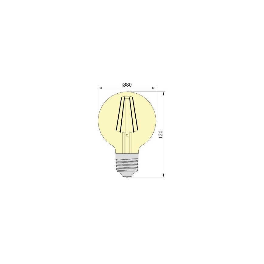 LED-pirn LEDSTAR AMBER G80 E27/8W/230V 2200K