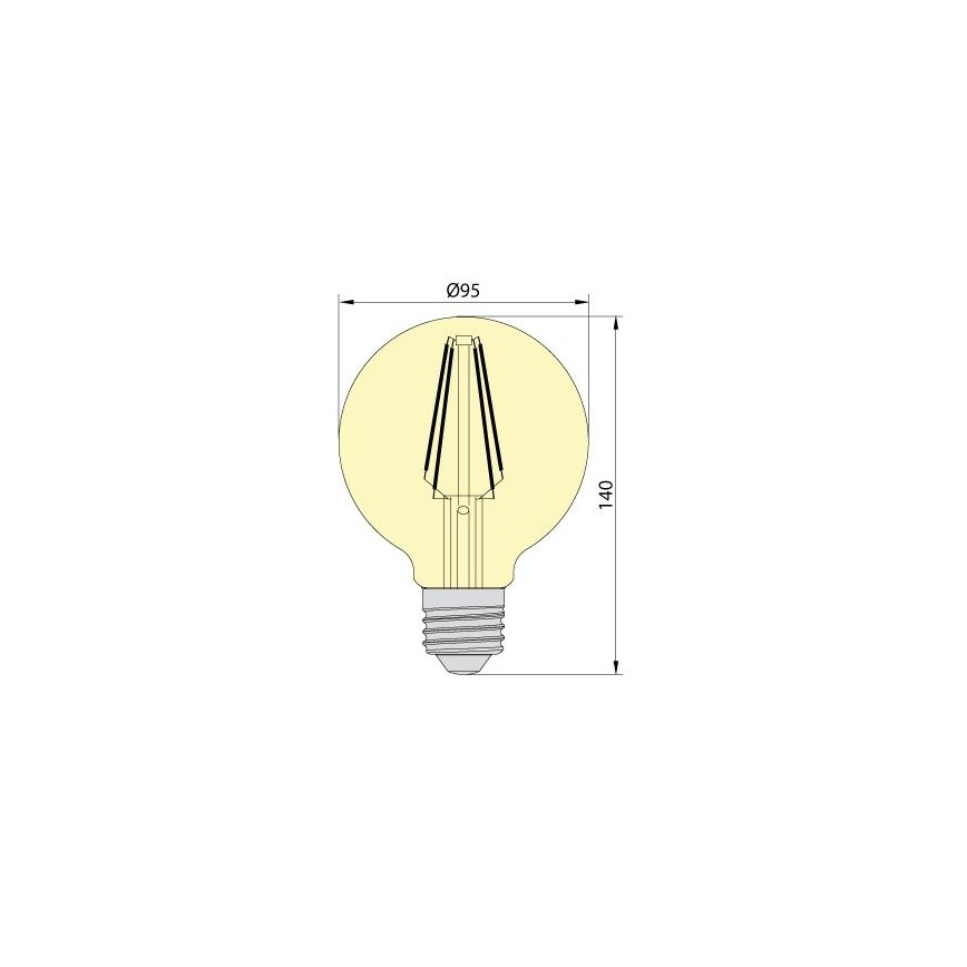 LED-pirn LEDSTAR AMBER G95 E27/8W/230V 2200K