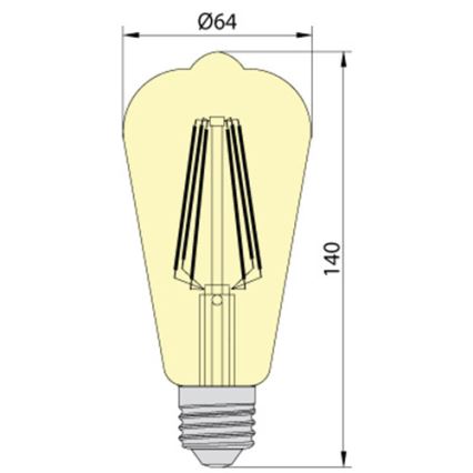 LED-pirn LEDSTAR AMBER ST64 E27/10W/230V 2200K