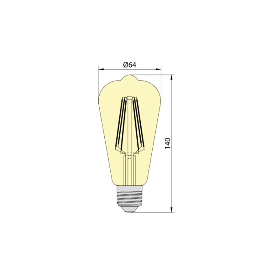 LED-pirn LEDSTAR AMBER ST64 E27/10W/230V 2200K