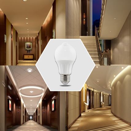 LED-pirn liikumis- ja hämarusanduriga A60 E27/6W/230V 3000K - Aigostar