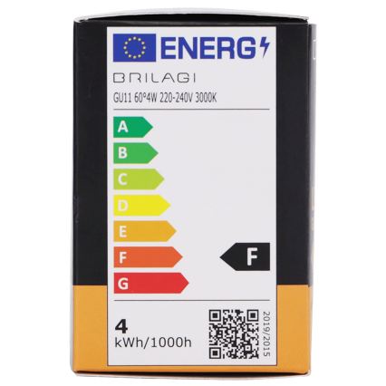 LED-pirn MR11 GU10/4W/230V 3000K 60° must - BRILAGI