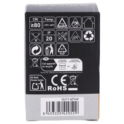 LED-pirn MR11 GU10/4W/230V 3000K 60° must - BRILAGI