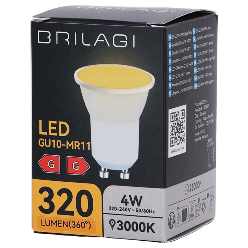 LED-pirn MR11 GU10/4W/230V 3000K - BRILAGI