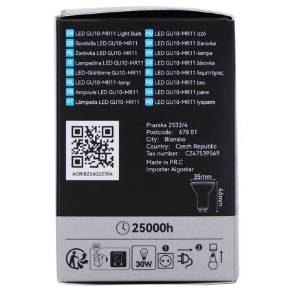 LED-pirn MR11 GU10/4W/230V 3000K - BRILAGI