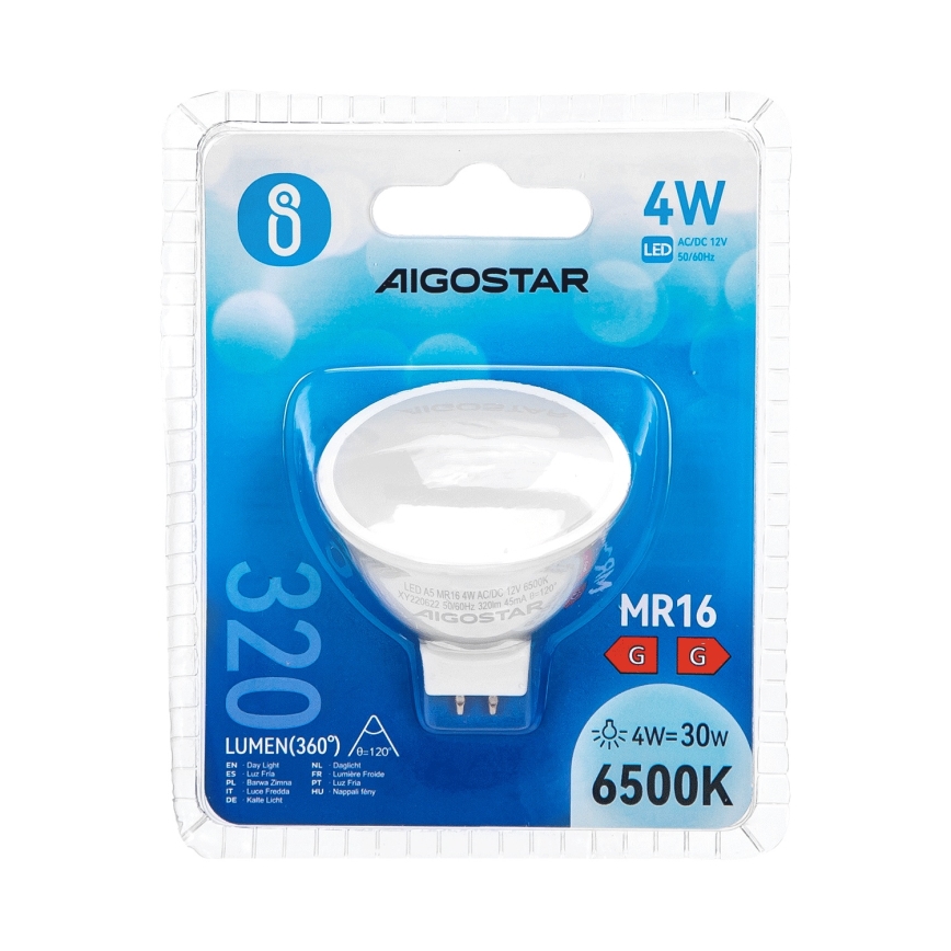 LED Pirn MR16 GU5,3/4W/12V 6500K - Aigostar