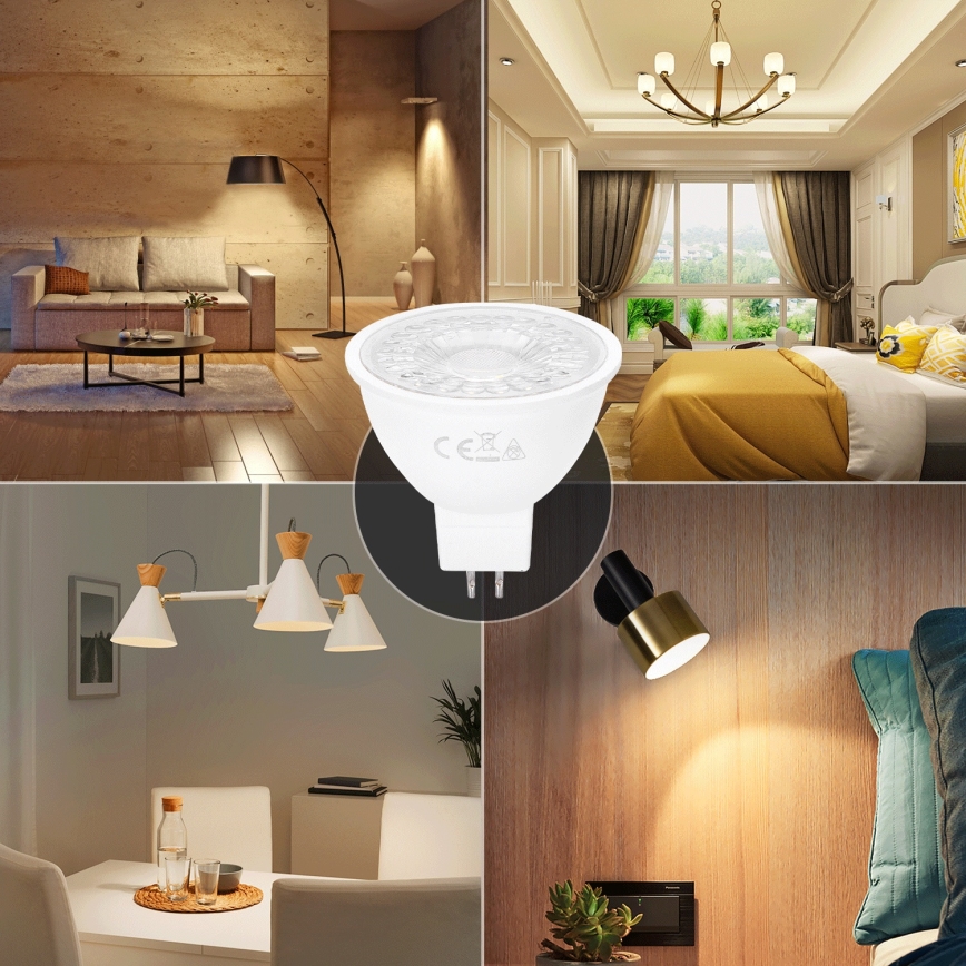LED Pirn MR16 GU5,3/6W/12V 3000K - Aigostar