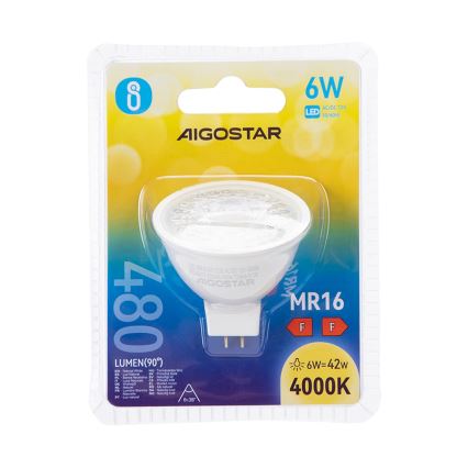 LED Pirn MR16 GU5,3/6W/12V 4000K - Aigostar