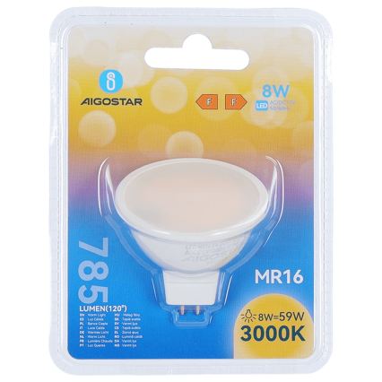 LED-pirn MR16 GU5,3/8W/12V 3000K - Aigostar