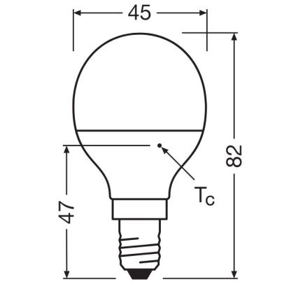 LED Pirn P40 E14/4,9W/230V 2700K - Osram