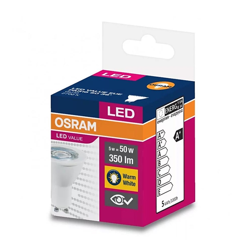 LED Pirn PAR16 GU10/5W/230V 2700K - Osram