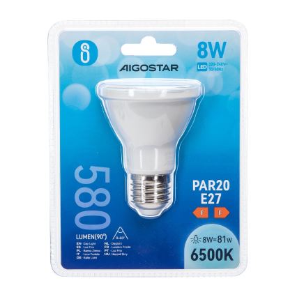 LED Pirn PAR20 E27/8W/230V 6500K - Aigostar