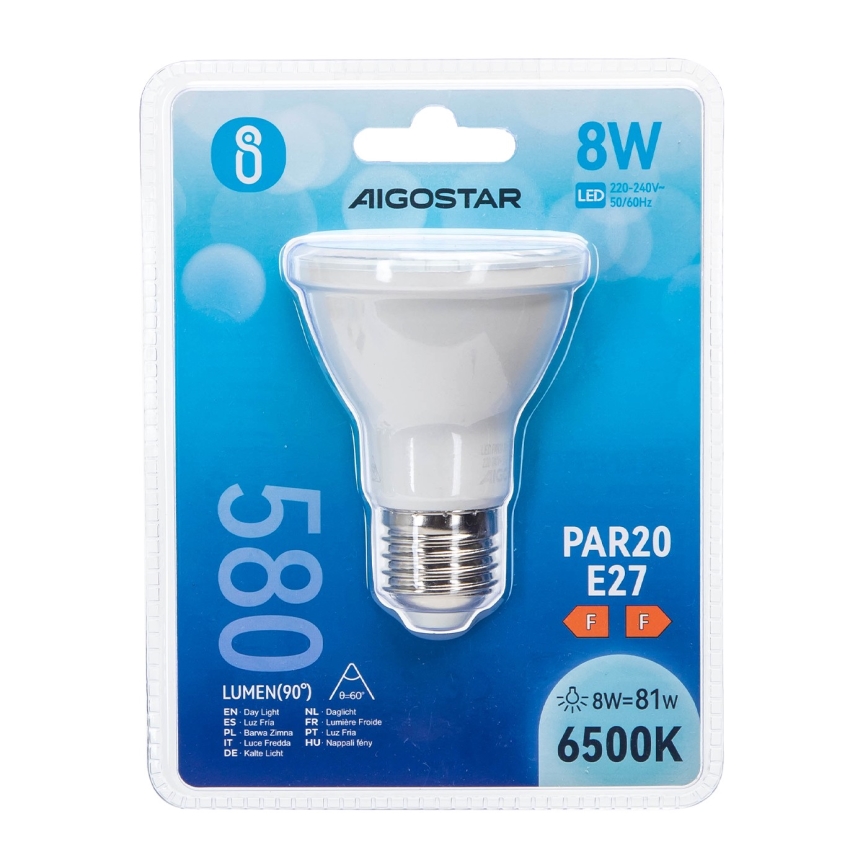 LED Pirn PAR20 E27/8W/230V 6500K - Aigostar