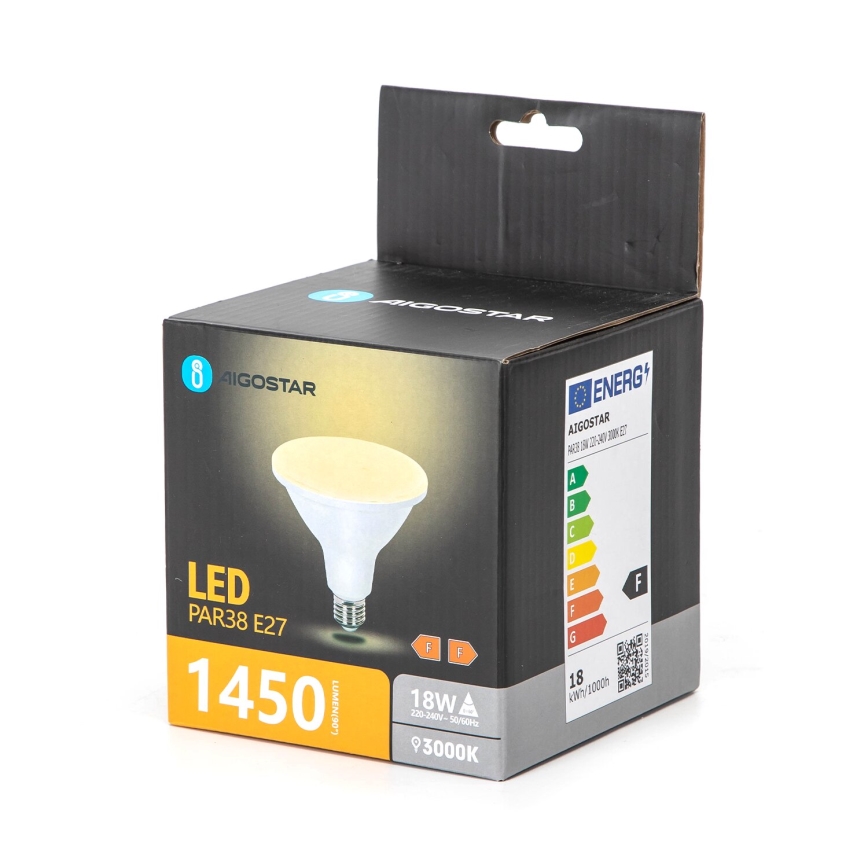 LED Pirn PAR38 E27/18W/230V 3000K - Aigostar