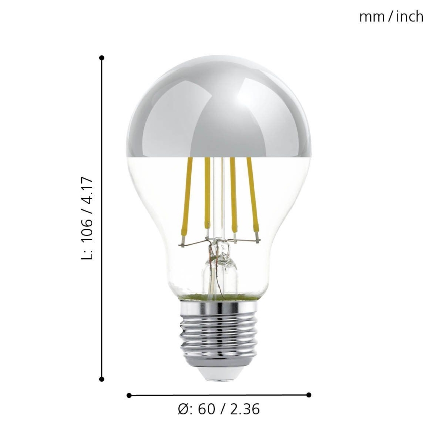 LED Pirn peegelsfäärilise korgiga A60 E27/7W/230V 2700K - Eglo 11834