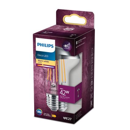 LED Pirn peegelsfäärilise korgiga Philips DECO E27/4W/230V 2700K