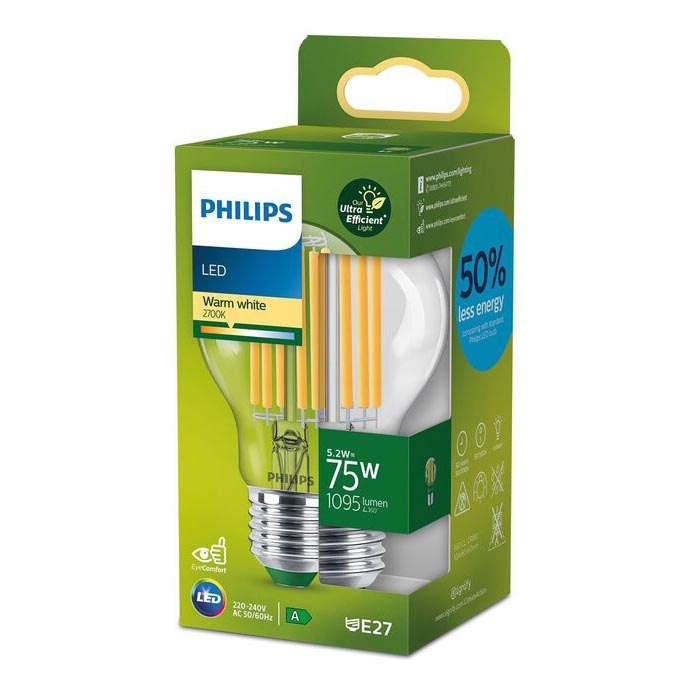 LED Pirn Philips A60 E27/5,2W/230V 2700K