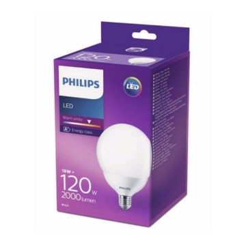 LED Pirn Philips G120 E27/18W/230V 2700K