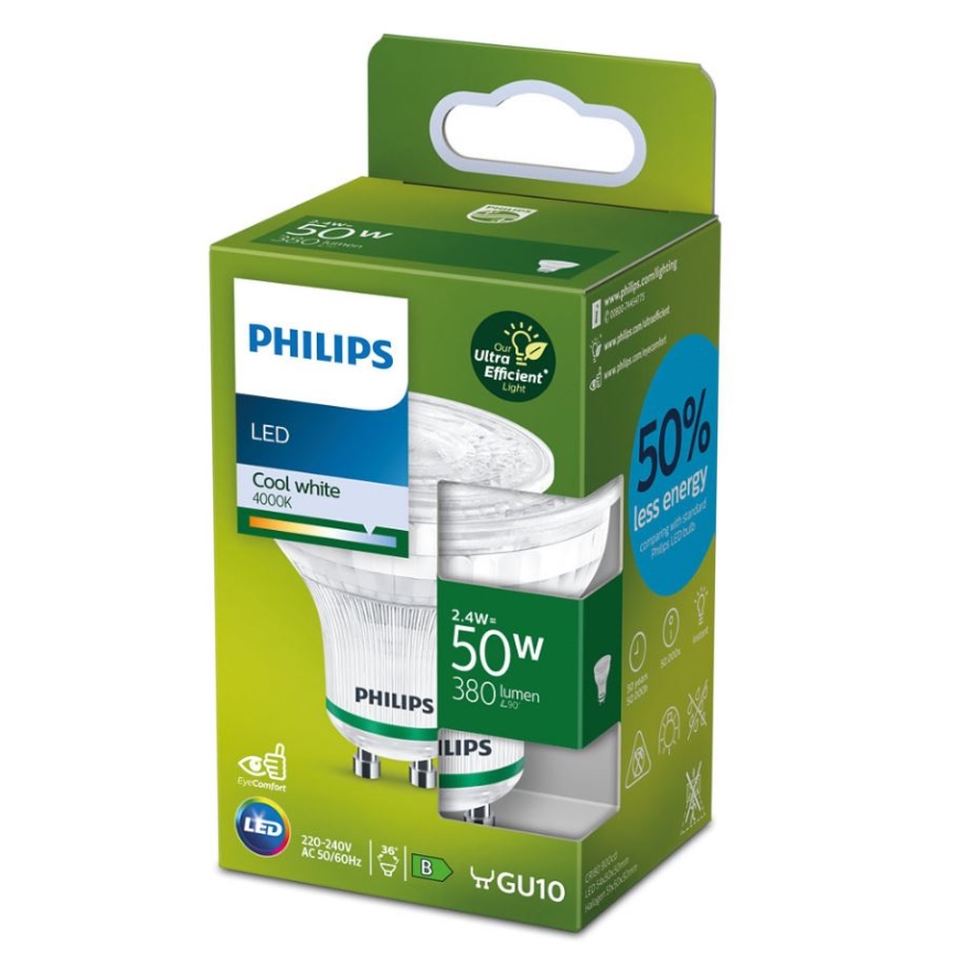 LED Pirn Philips GU10/2,4W/230V 4000K