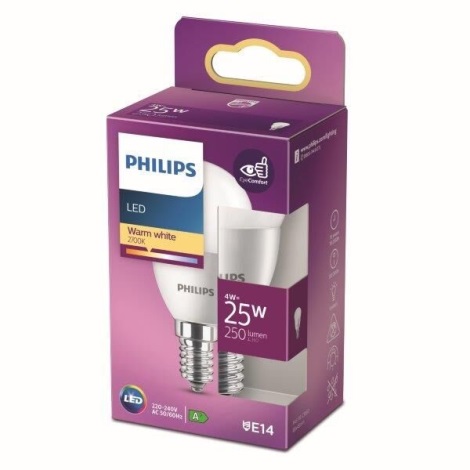 LED Pirn Philips P45 E14/4W/230V 2700K