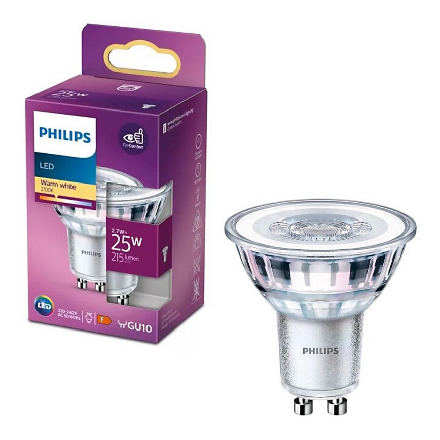 LED Pirn Philips PAR16 GU10/2,7W/230V 2700K