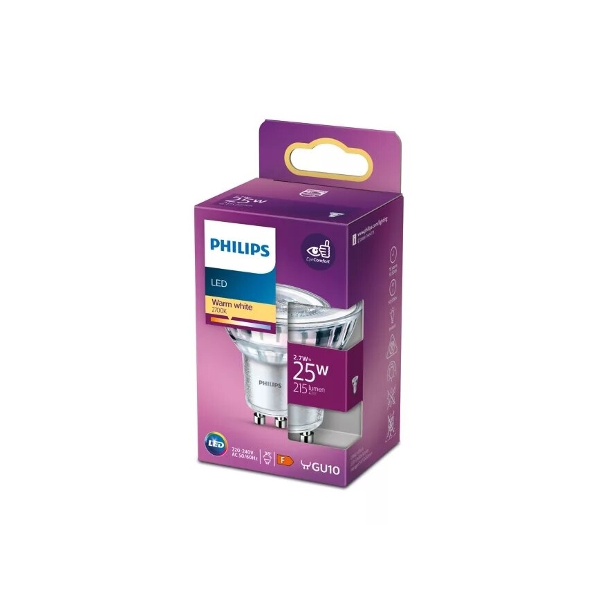LED Pirn Philips PAR16 GU10/2,7W/230V 2700K
