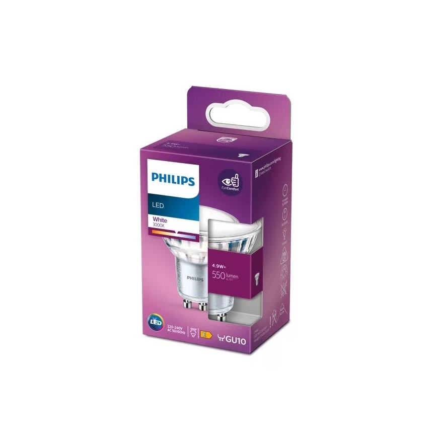 LED Pirn Philips PAR16 GU10/4,9W/230V 3000K