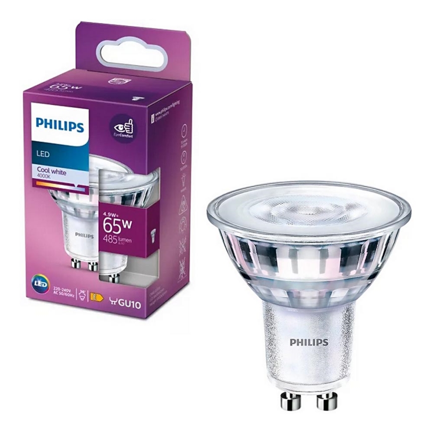 LED Pirn Philips PAR16 GU10/4,9W/230V 4000K