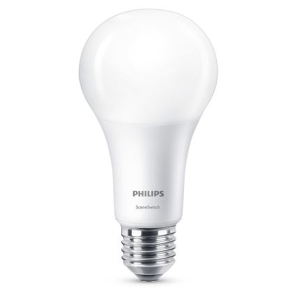 LED Pirn Philips SCENE SWITCH A67 E27/14W/230V 2200K-2700K