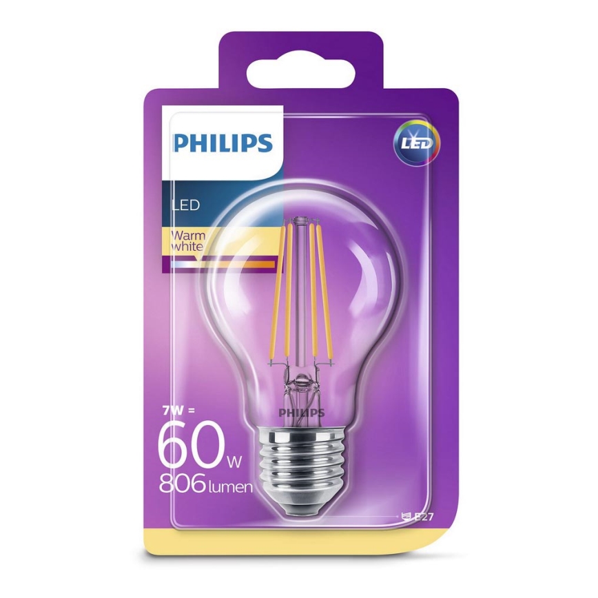 LED Pirn Philips VINTAGE A60 E27/7W/230V 2700K