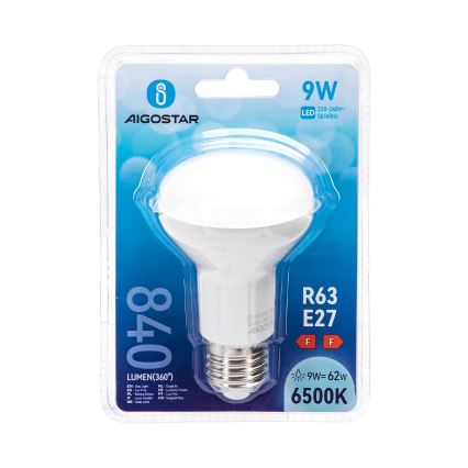 LED Pirn R63 E27/9W/230V 6500K - Aigostar